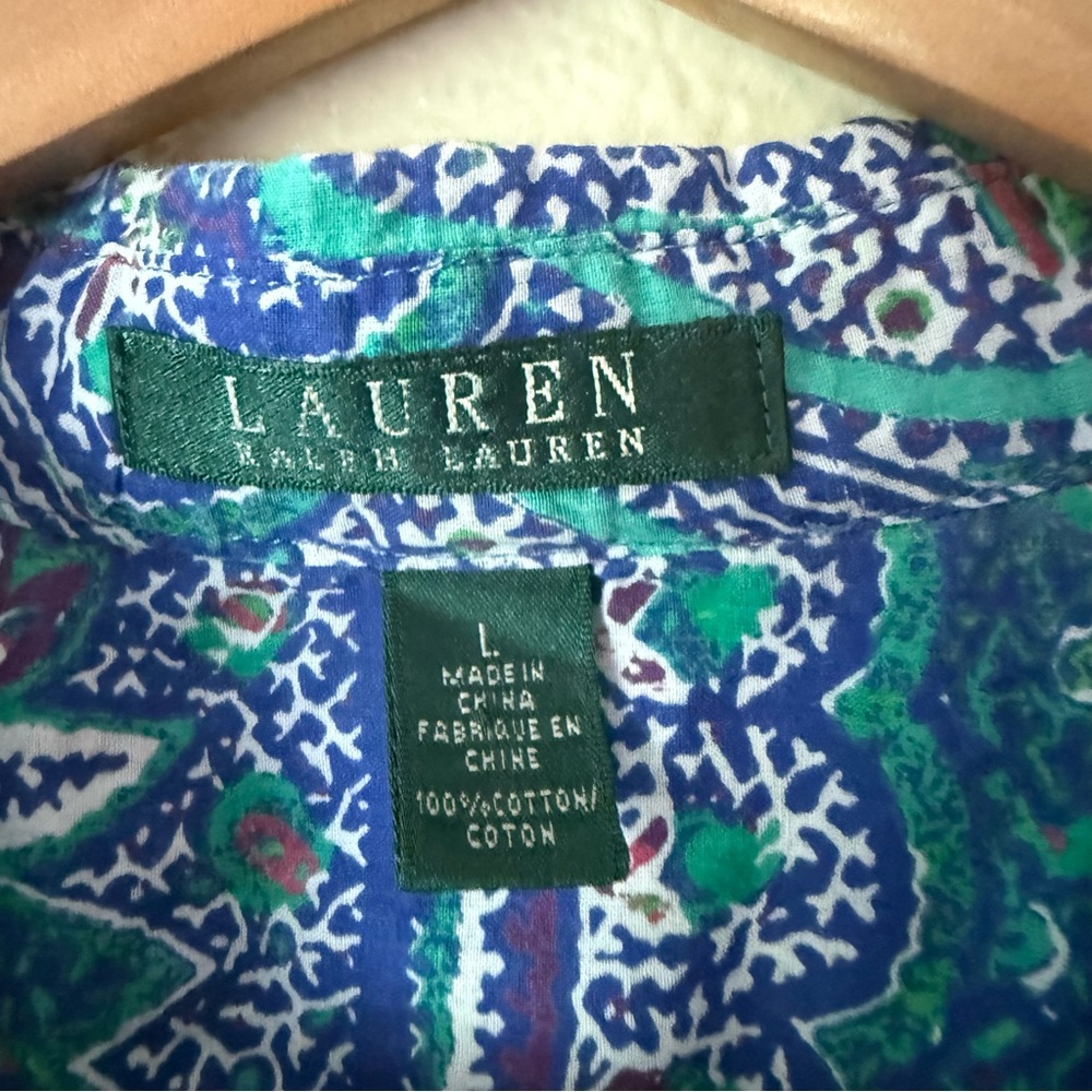 Lauren Ralph Lauren VTG Paisley Button-Up - Picture 2 of 4